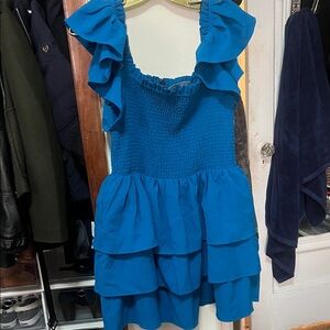Express Vibrant Blue Textured Dress